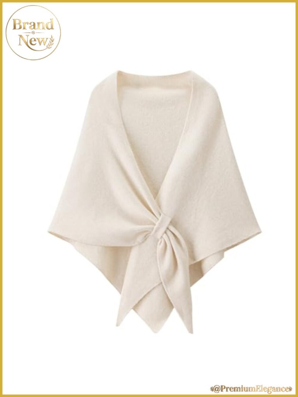 Women's Knit Triangle Shawl Wrap Tie Knot Sweater Scarf